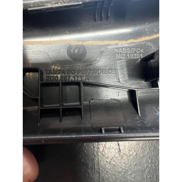 Acabamento Puxador Porta Dianteira Esquerda Vw Nivus 2022 Preto