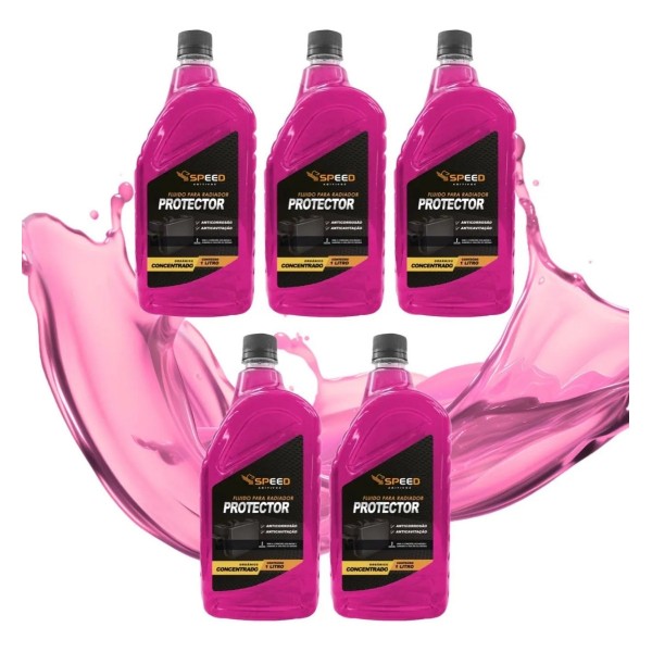 Kit 5 Unidades Fluido Para Radiador Protector Speed Rosa
